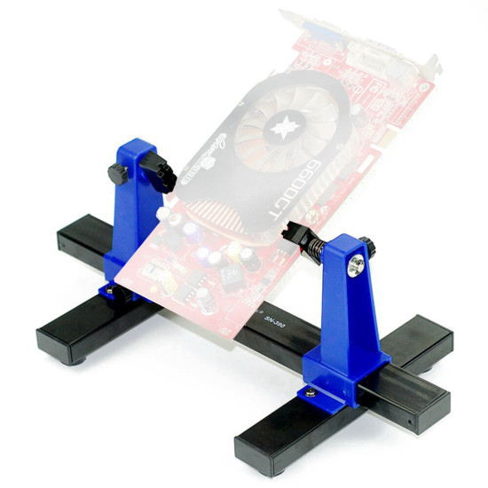 Adjustable PCB Holder with 360 Degree Rotation Durable Fireproof Ceramic and Metal Construction Max Width 20cm Ideal for Circuit Board Soldering