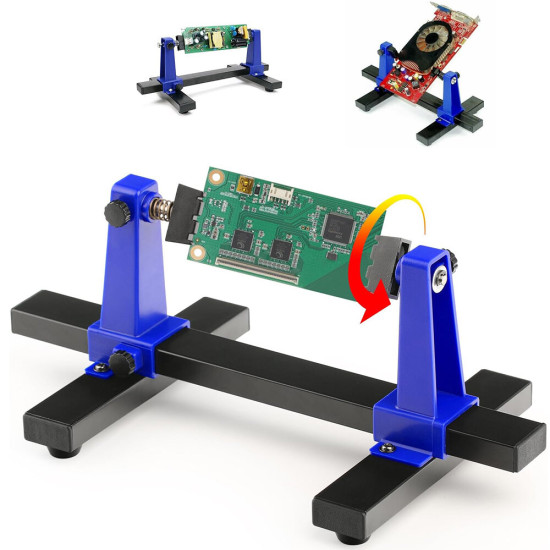 Adjustable PCB Holder with 360 Degree Rotation Durable Fireproof Ceramic and Metal Construction Max Width 20cm Ideal for Circuit Board Soldering