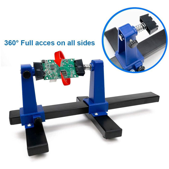 Adjustable PCB Holder with 360 Degree Rotation Durable Fireproof Ceramic and Metal Construction Max Width 20cm Ideal for Circuit Board Soldering