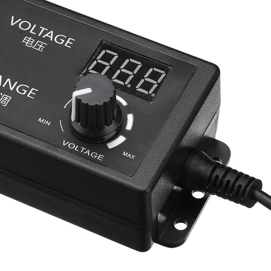 Excellway AC/DC Adjustable Power Adapter Supply 4-24V 2.5A 60W Speed Control Volt Display EU/US/AU/UK Plug - EU Plug