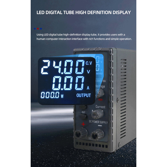 DH-3005 High Precision Adjustable DC Regulated Power Supply 30V 5A with LED Digital Display Overcurrent Protection for Laptop Mobile Repair - DH-3005