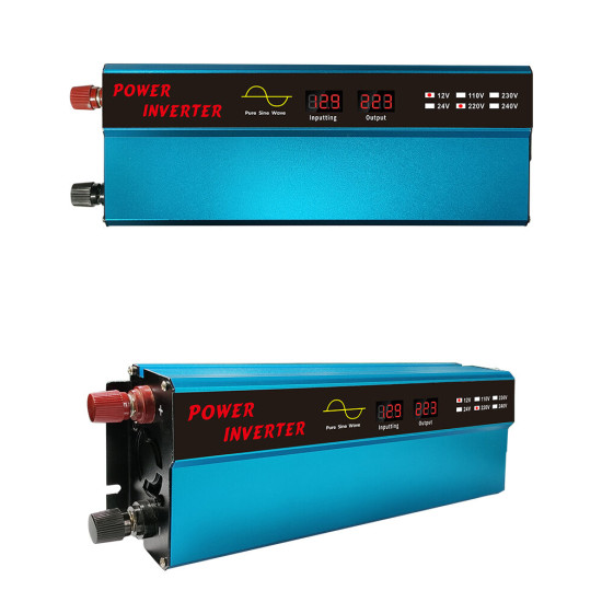 2000W Solar Pure Sine Wave Power Inverter Dual Usb Digital Display - 24V-110V