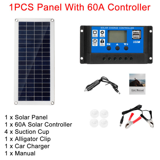 40W 12V Solar Panel Kit 60A/100A Battery Charger Controller Camping RV Caravan Boat - #1