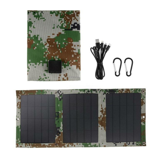 30W Solar Panel Battery Charger Solar Folding Bag Camping RV Caravan Boat Home Electricity Dual USB