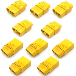 10PCS XT90 Power System Connectors High Voltage DC 500V Copper Gold-Plated for Kids Electric Car Lithium Battery with Welding Installation High Temperature Resistance