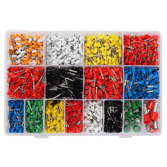 CT06 2120Pcs Wire Copper Crimp Connector Kit Includes Insulated Cord Pin End Terminals AWG 22 to 5 Pure Copper Tin-Plated Various Wire Sizes Multi-Colored Electrical Supplies