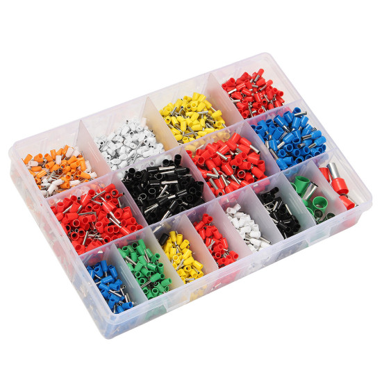 CT06 2120Pcs Wire Copper Crimp Connector Kit Includes Insulated Cord Pin End Terminals AWG 22 to 5 Pure Copper Tin-Plated Various Wire Sizes Multi-Colored Electrical Supplies