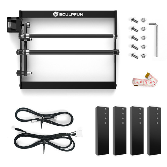 SCULPFUN Laser Rotary Roller for S9 Laser Engraver Y-axis Roller 360 degree Rotating for 6-150mm Engraving Diameter 4 raise feet for Cylindrical Objects fit S6 S6 PRO SCULPFUN Laser Rotary Roller for S9 Laser Engraver Y-axis Roller 360 degree Rotating for 6-150mm Engraving Diameter 4 raise feet for Cylindrical Objects fit S6 S6 PRO