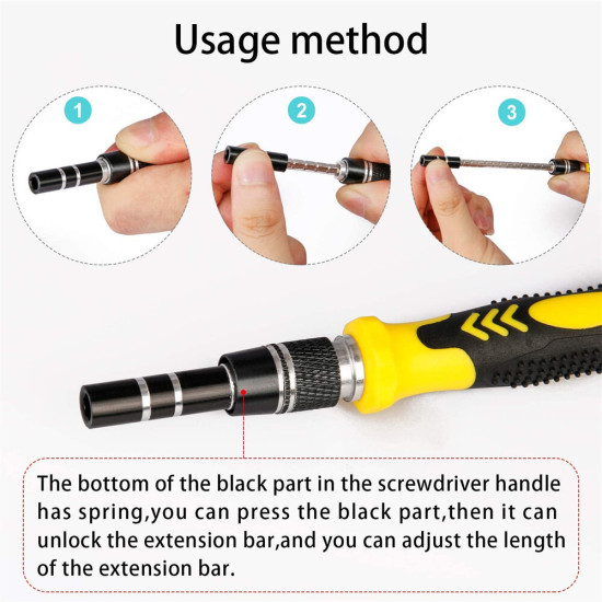 115 in 1 Professional Screwdriver Set Precision Screwdriver Set Multi-function Magnetic Repair Computer Tool Kit Compatible with Cell Phone