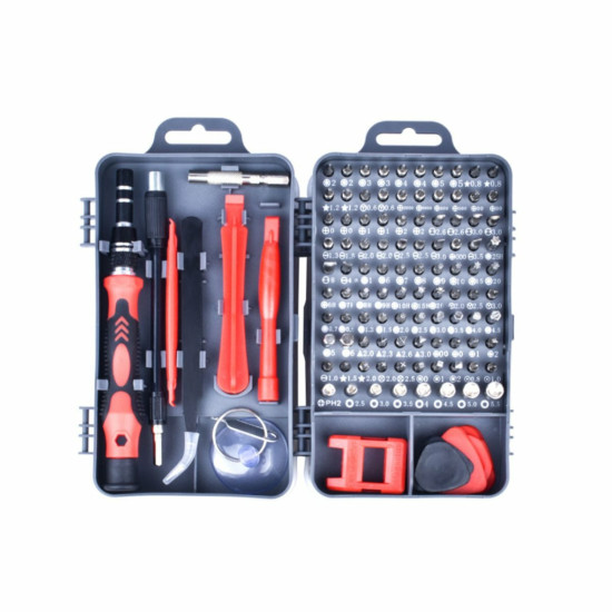 115 in 1 Precision Screwdriver Set Magnetic DIY Screw Driver For Electroics PC Computer Phone Repair Tool -  Red