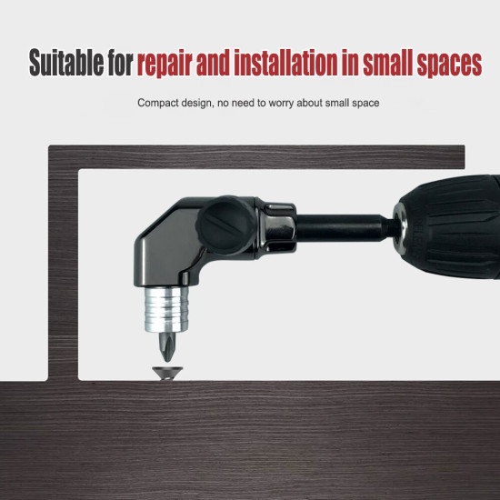 90 Degree Turning Universal Screwdriver Batch Head Corner Adapter with Quick Release Hexagonal Interface Ideal for Hard-to-Reach Areas Optional 10-Piece Accessory Set - Universal screwdriver bit