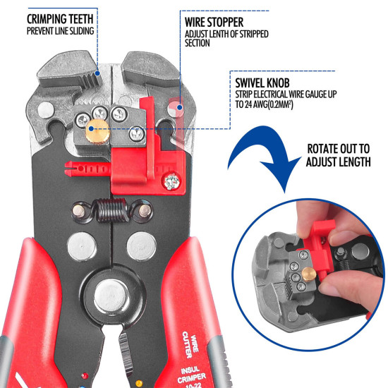 260-Piece Wire Stripper Self-Adjustable Crimper Plier Set Terminals Tools