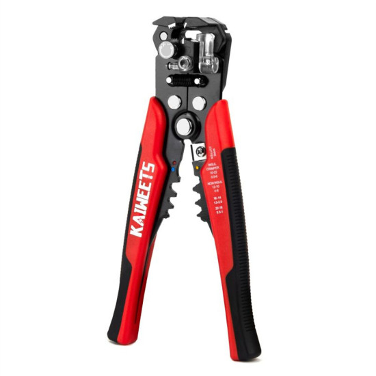 KAIWEETS KWS-103 Multifunctional Wire Stripper 10-24AWG Stripping 10-22AWG Crimping Adjustable Stopper TPR Handle - Red