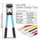 1 Set Battery Cable Copper Lug Crimping Tool HX-50B 10-1 AWG With 60Pcs Copper Ring Terminals 8 Sizes Cable Lugs Set