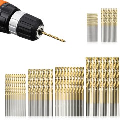 60PCS 1/1.5/2/2.5/3/3.5mm High Speed Steel Twist Drill Bit Professional Titanium Coated Drill Bit Tools Quality Power Tools