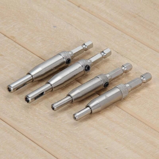 4Pcs HSS Self Centering Hinge Drill Bit Set for Hinges Drawer Guides Hole Saw Cutter