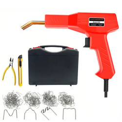 EU Plug Red Portable Plastic Welding Machine Quick and Easy Operation Ergonomic Design Stainless Steel Staples Overheat Protection for Car Bumper Crack Repair PVC Welding