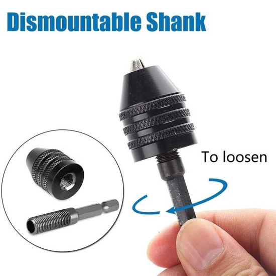 1PC Mini Drill Keyless Screwdriver Impact Driver Adaptor Electric Micro Motor Clamp Chuck Fixture Hex Shank Drill Bits Adapter