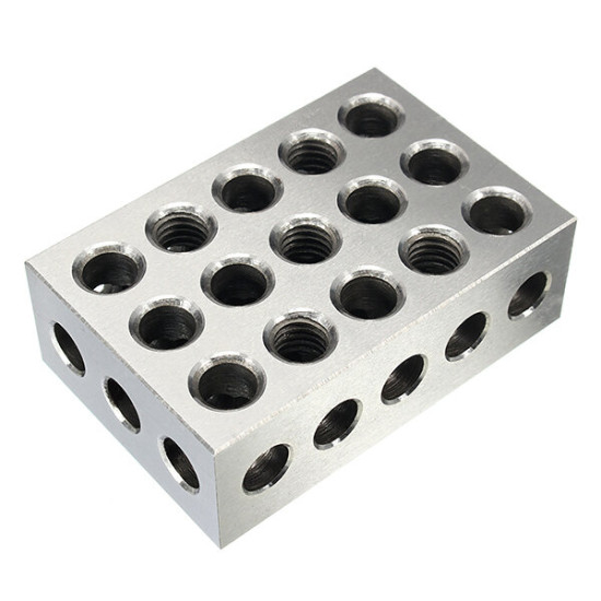 Machifit 2pcs 25x50x75mm Block 23 Hole Parallel Pad Clamping Block Lathe Tool Accuracy 0.005mm