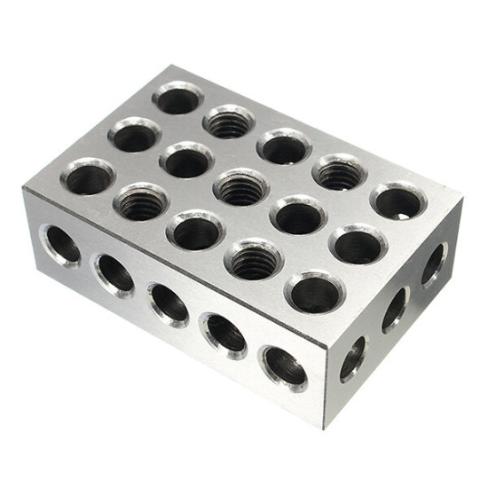 Machifit 2pcs 25x50x75mm Block 23 Hole Parallel Pad Clamping Block Lathe Tool Accuracy 0.005mm