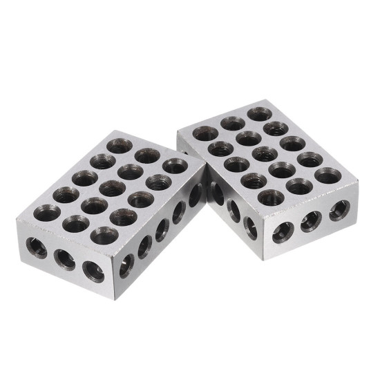 Machifit 2pcs 25x50x75mm Block 23 Hole Parallel Pad Clamping Block Lathe Tool Accuracy 0.005mm