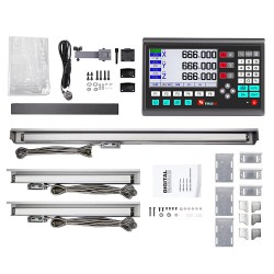 YHSINO YH800-3 DRO & YE Optical Linear Scale Set High Precision 3 Axis Durable Imported Parts Suitable for Different Measurement with Optional Length Professional Digital Display+ Scale - 150+350+650mm