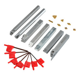 12mm Shank Wood Lathe Turning Tool Set Indexable Carbide Insert for Turning Boring Grooving Cutting Threading