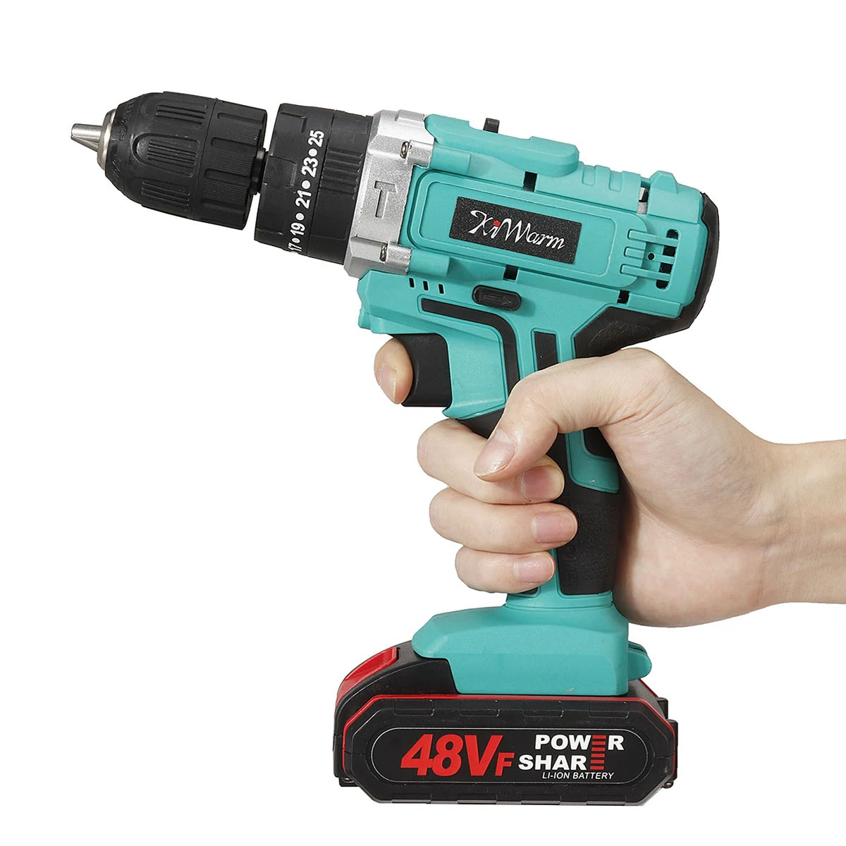 KiWarm 1200mAh 48VF Brushless Cordless Impact Drill Electric Impact Drill with Battery
