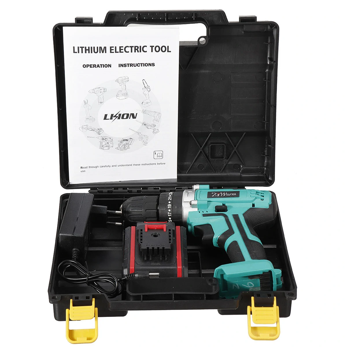 KiWarm 1200mAh 48VF Brushless Cordless Impact Drill Electric Impact Drill with Battery