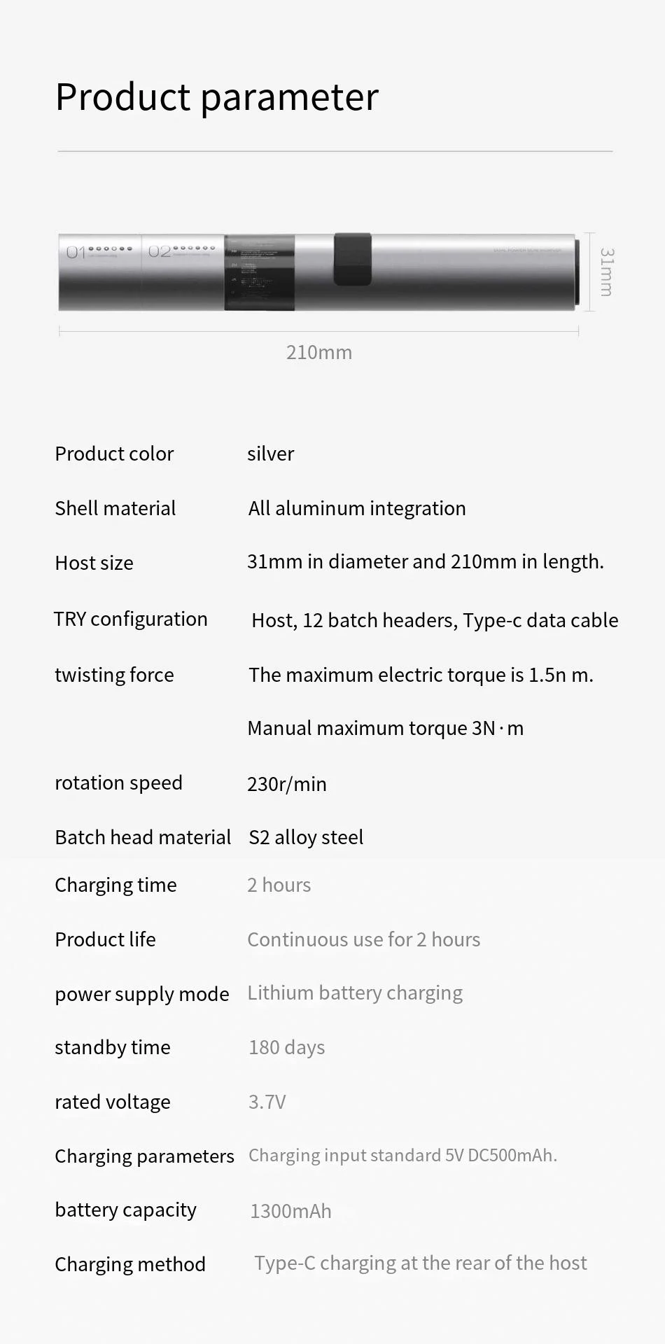 Wowstick SD63 Electric Screwdriver All-Aluminum Shell High Torque USB Type-C Charging Compact Design Long Battery Life
