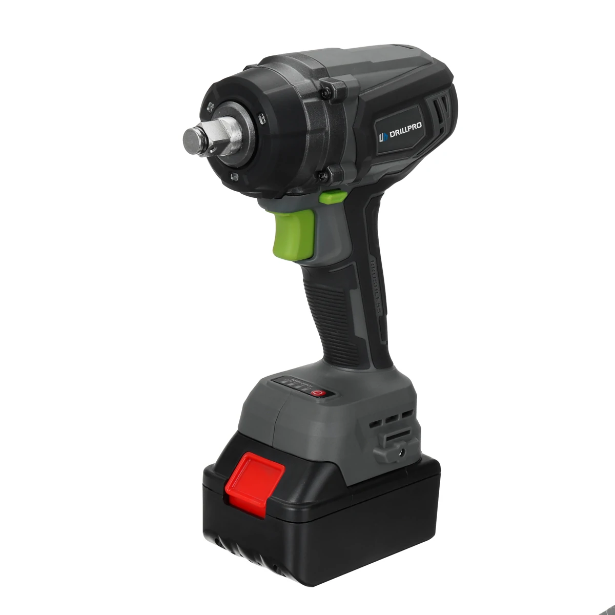 Drillpro Brushless Electric Wrench 1000N.m High Speed 5000RPM Impact  3+1 Reverse Stop Gear Positions Secure 1/2 Chuck Size Available with 15000mAh Battery