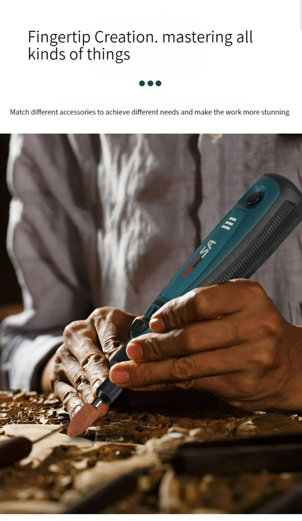 Engraving Pen Wireless Electric Grinder Set Rechargeable Mini Grinder Micro Rotary Tool Jade Carving 5000-10000-15000r/min