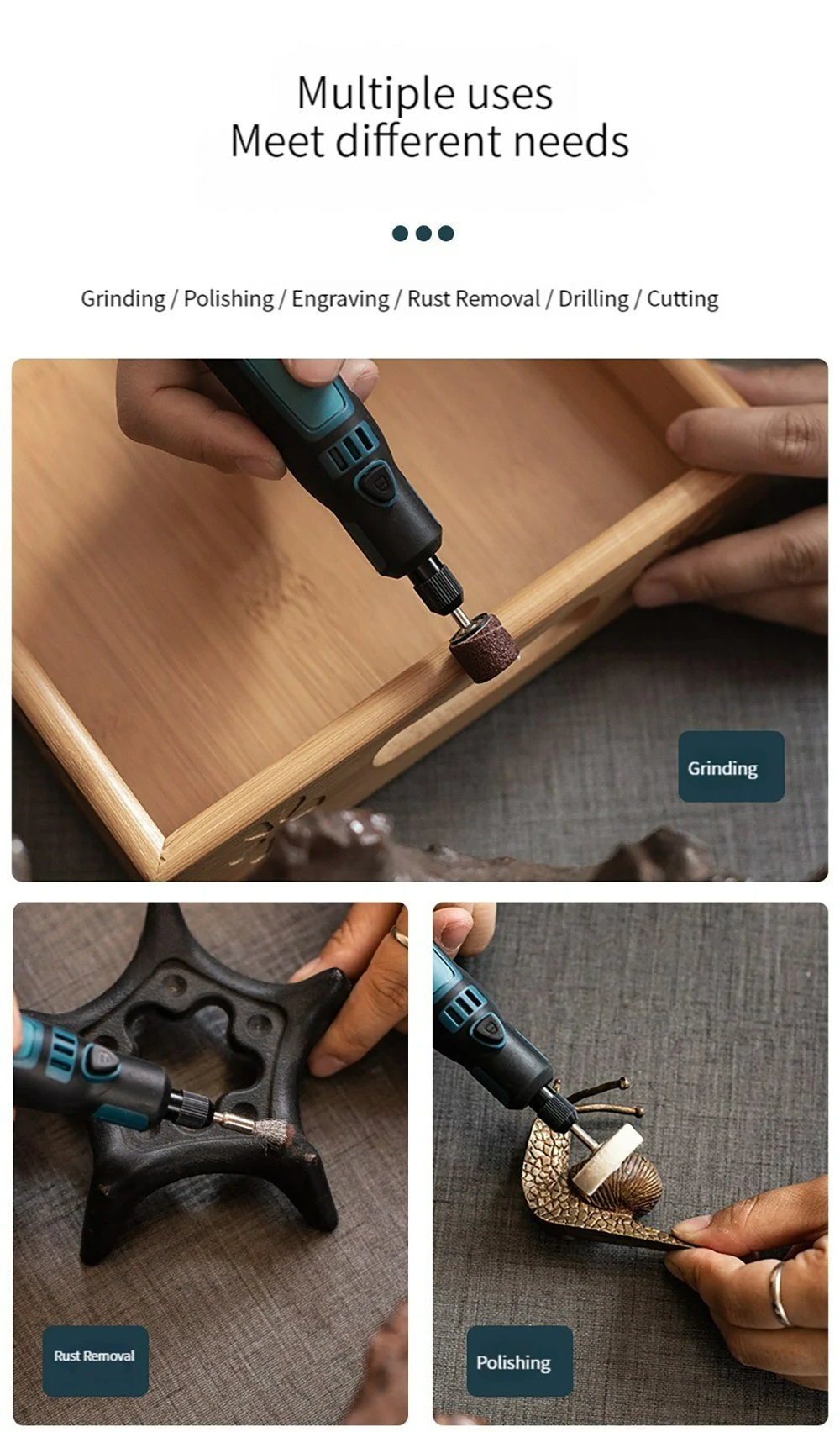 Engraving Pen Wireless Electric Grinder Set Rechargeable Mini Grinder Micro Rotary Tool Jade Carving 5000-10000-15000r/min