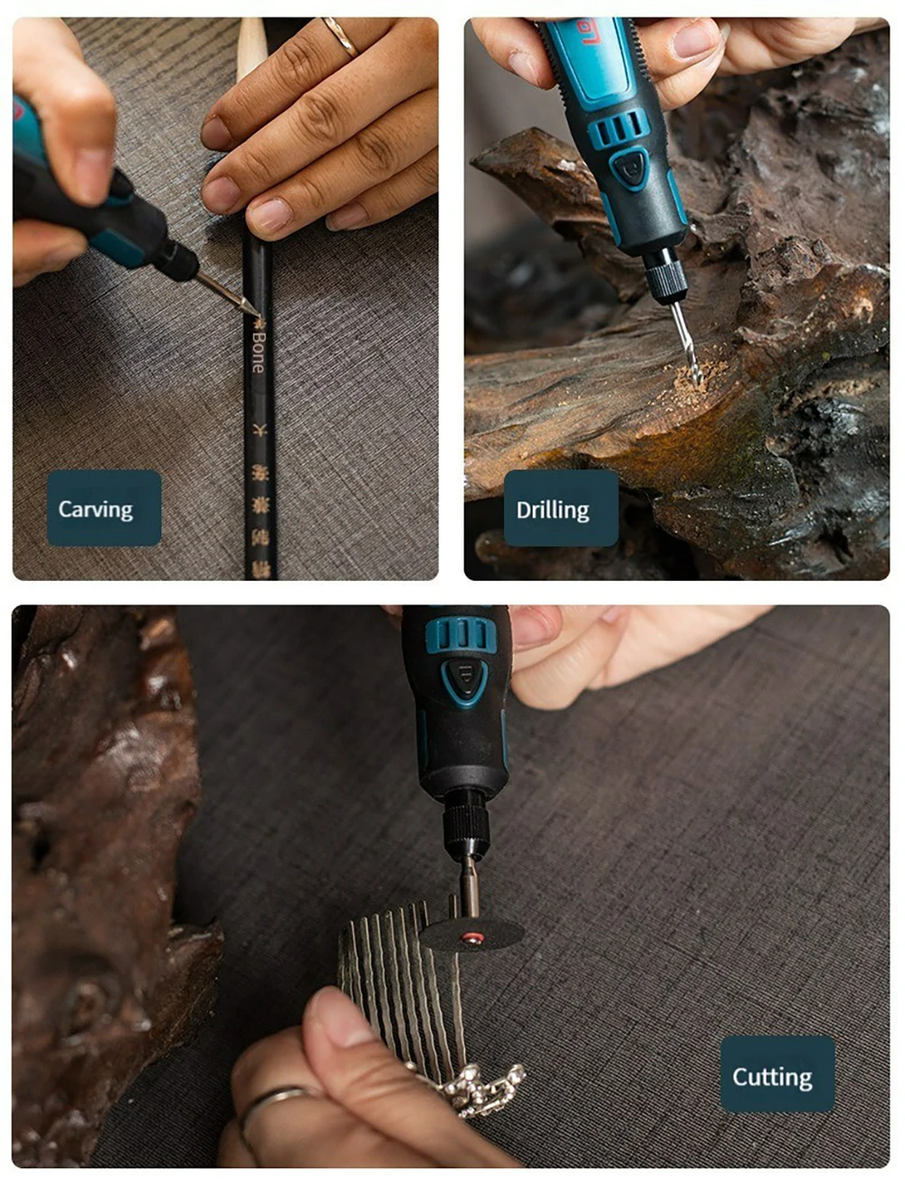 Engraving Pen Wireless Electric Grinder Set Rechargeable Mini Grinder Micro Rotary Tool Jade Carving 5000-10000-15000r/min