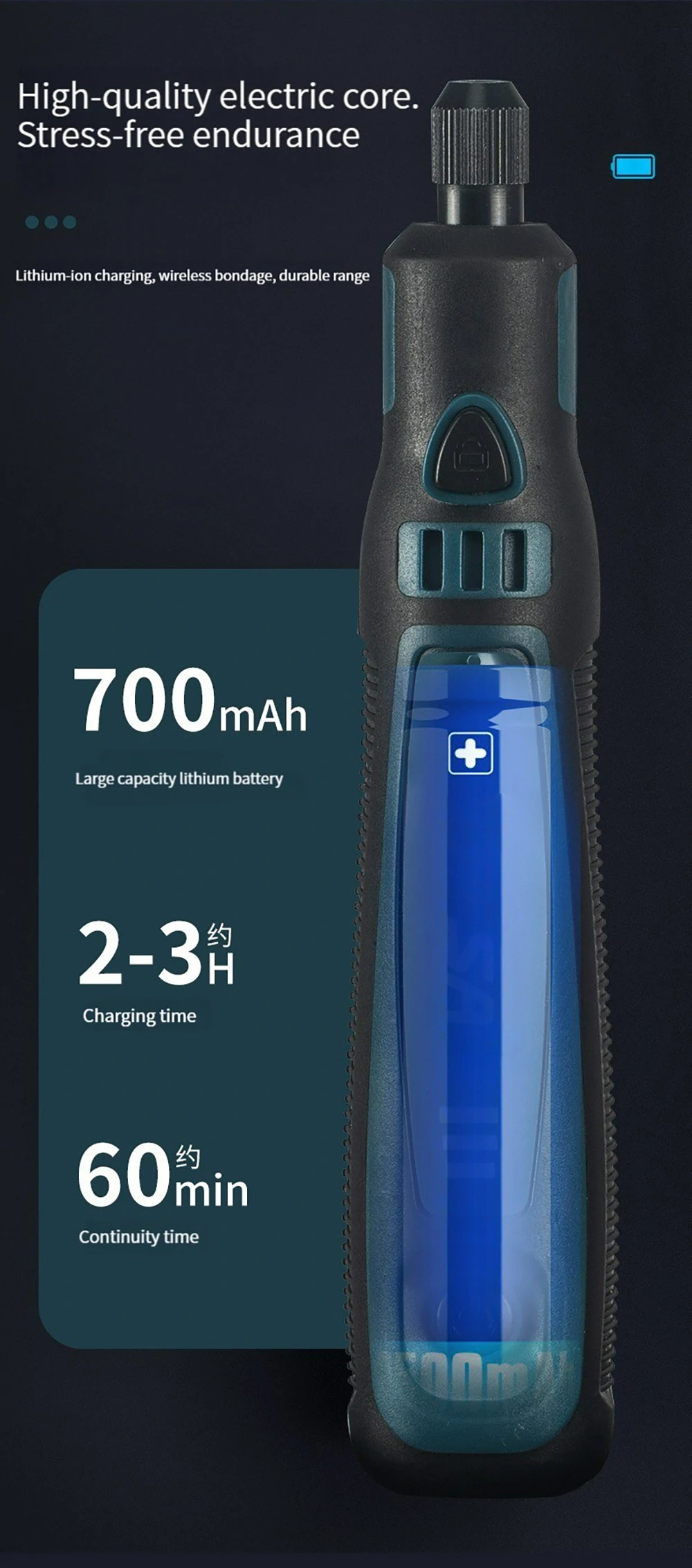 Engraving Pen Wireless Electric Grinder Set Rechargeable Mini Grinder Micro Rotary Tool Jade Carving 5000-10000-15000r/min