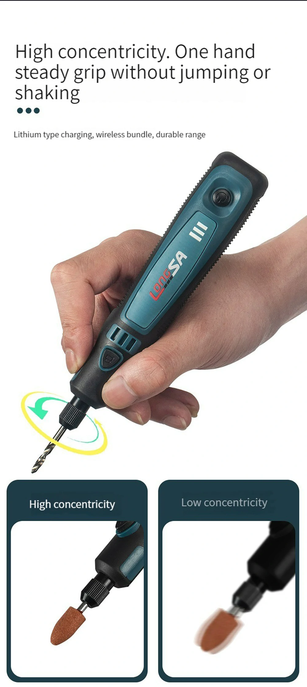 Engraving Pen Wireless Electric Grinder Set Rechargeable Mini Grinder Micro Rotary Tool Jade Carving 5000-10000-15000r/min