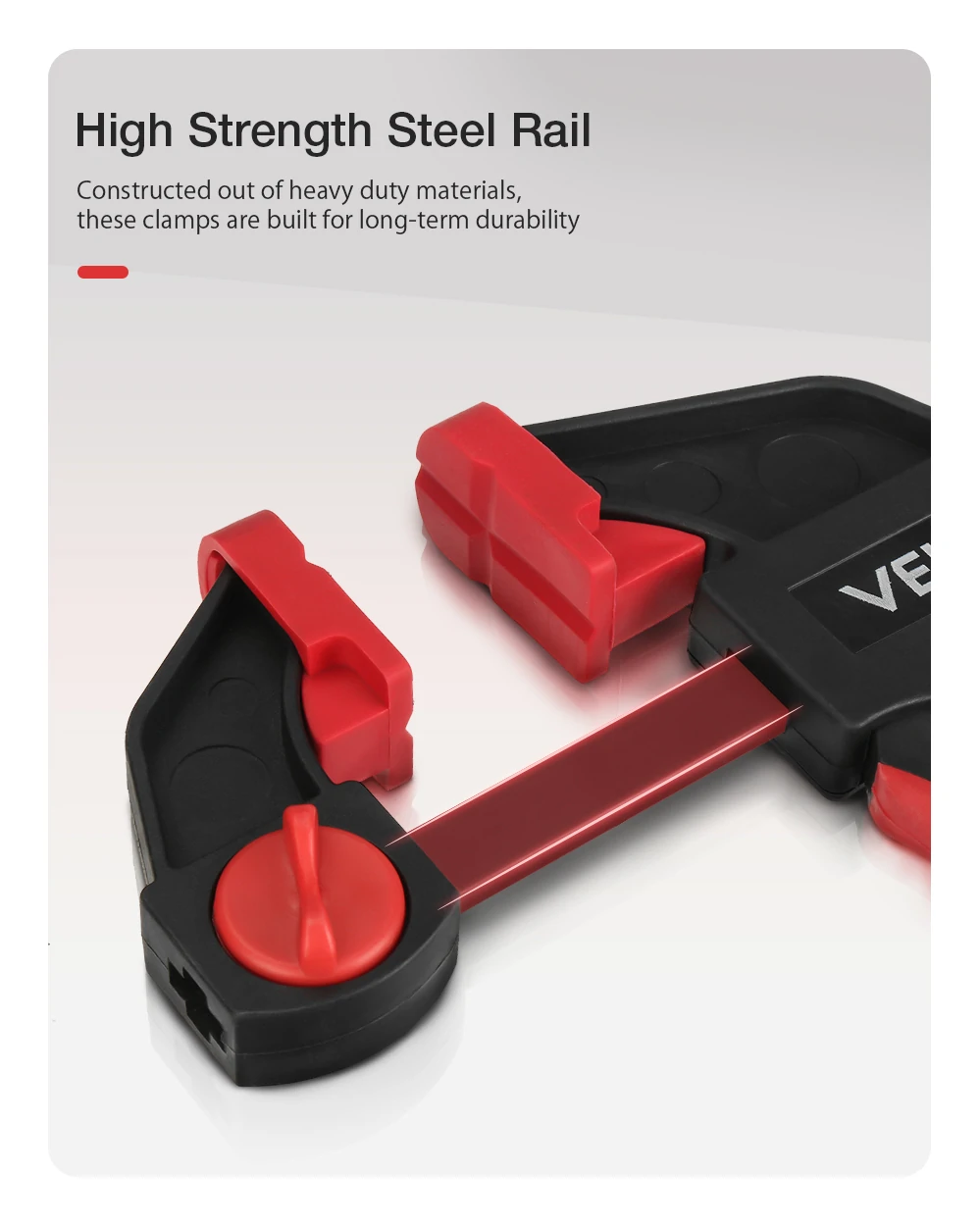 VEIKO 4Pcs 6/12inch Quick-Grip Bar Clamp One-Handed Clamp Spreader Light-Duty Quick-Change F Clamp with 100KG Load Limit Woodworking Clamp