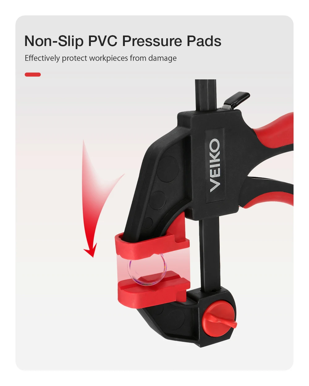 VEIKO 4Pcs 6/12inch Quick-Grip Bar Clamp One-Handed Clamp Spreader Light-Duty Quick-Change F Clamp with 100KG Load Limit Woodworking Clamp