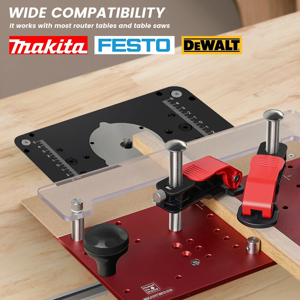 ENJOYWOOD Hooked On Wood Precision Router Table Rail Coping Sled Woodworking Professional Rail Guide Safety Coping Sled for Cabinet Door Joints / Drawer Fronts