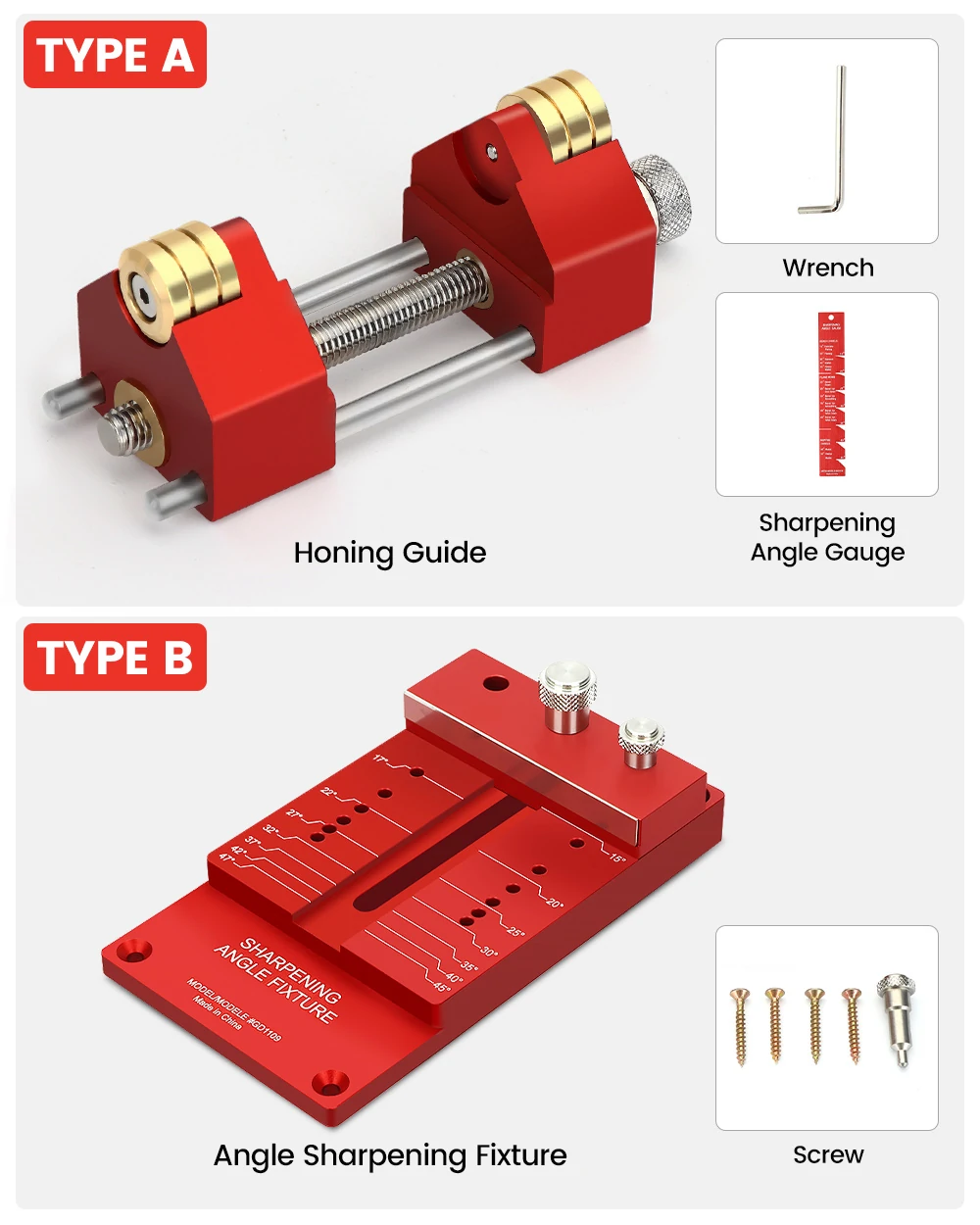 Mohoo Sharpening System Honing Guide Sharpening Holder Angle Fixture Angle Gauge for Woodworking Chisel