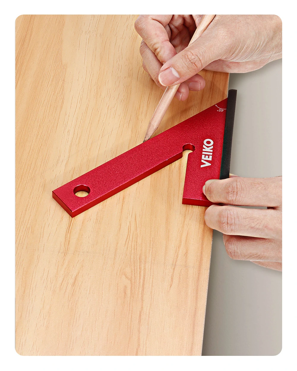 ENJOYWOOD Aluminum Alloy Miter Square with Base 45 Degree Right Angle Ruler Miter Angle Corner Ruler Woodworking Measuring Tools