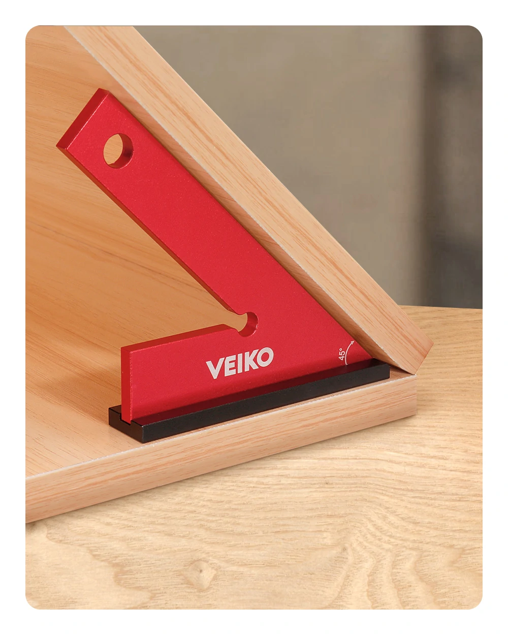 ENJOYWOOD Aluminum Alloy Miter Square with Base 45 Degree Right Angle Ruler Miter Angle Corner Ruler Woodworking Measuring Tools