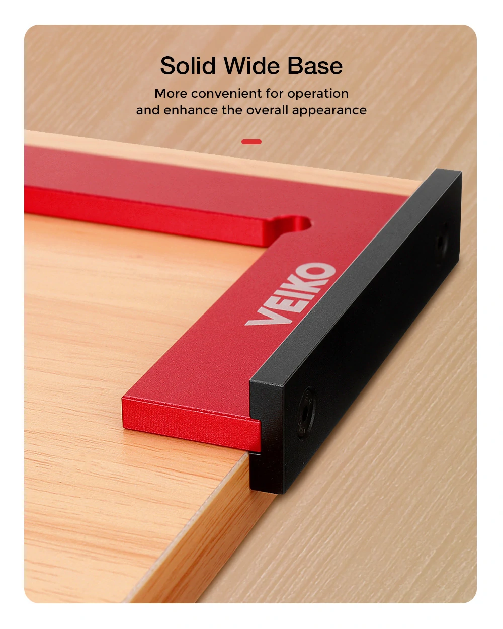 VEIKO Aluminum Alloy 150X100MM Square Ruler 90 Degree Right Angle Ruler With Solid Wide Base Check Tool Verticality Accurately