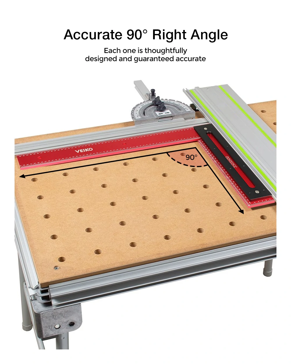 VEIKO 600mm Aluminum Alloy Carpenter Square Framing Square Right Angle Ruler for Woodworking Square Setting Marking