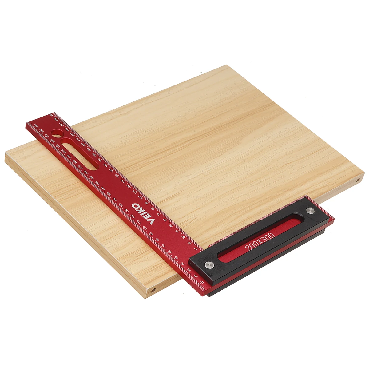 VEIKO 300x200mm Aluminum Alloy Precision Woodworking Square Right Angle Ruler with Base