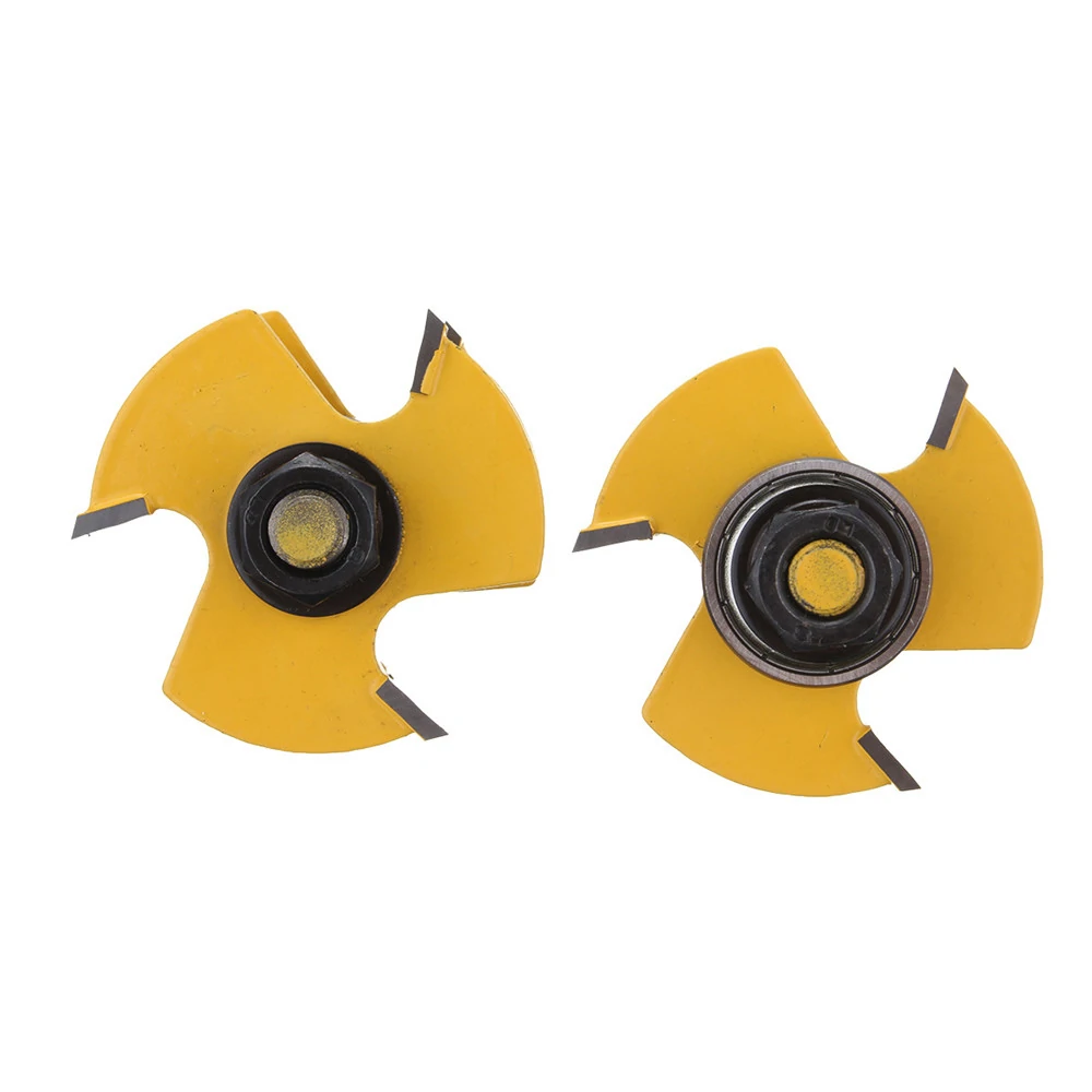 Drillpro 2 pc 6mm 1/4 inch Shank high quality Joint Assembly Router Bit Set T-shape Wood Milling Cutter