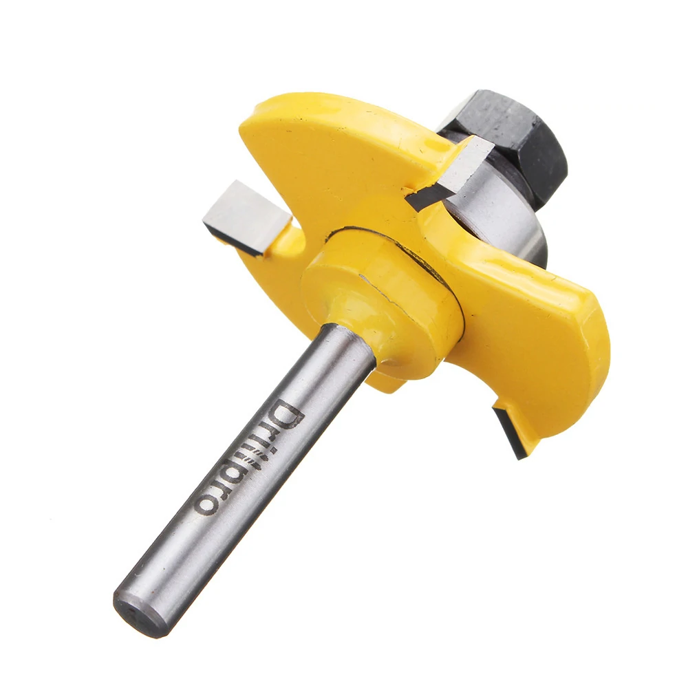 Drillpro 2 pc 6mm 1/4 inch Shank high quality Joint Assembly Router Bit Set T-shape Wood Milling Cutter