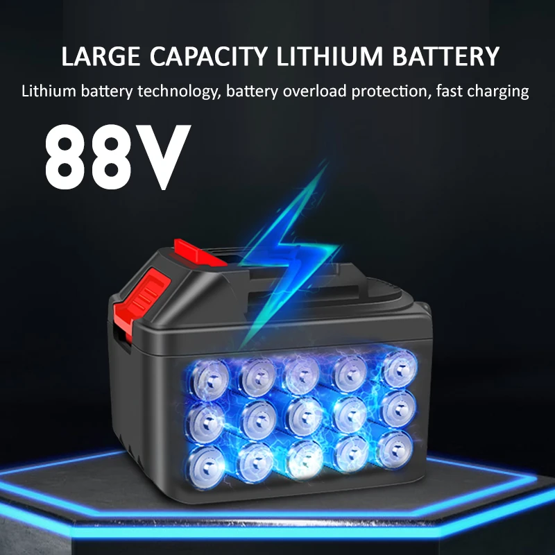 VIOLEWORKS 88VF 6 Inch Portable Electric Pruning Chain Saw Rechargeable Small Woodworking Chainsaw W/ 1/2pcs Battery