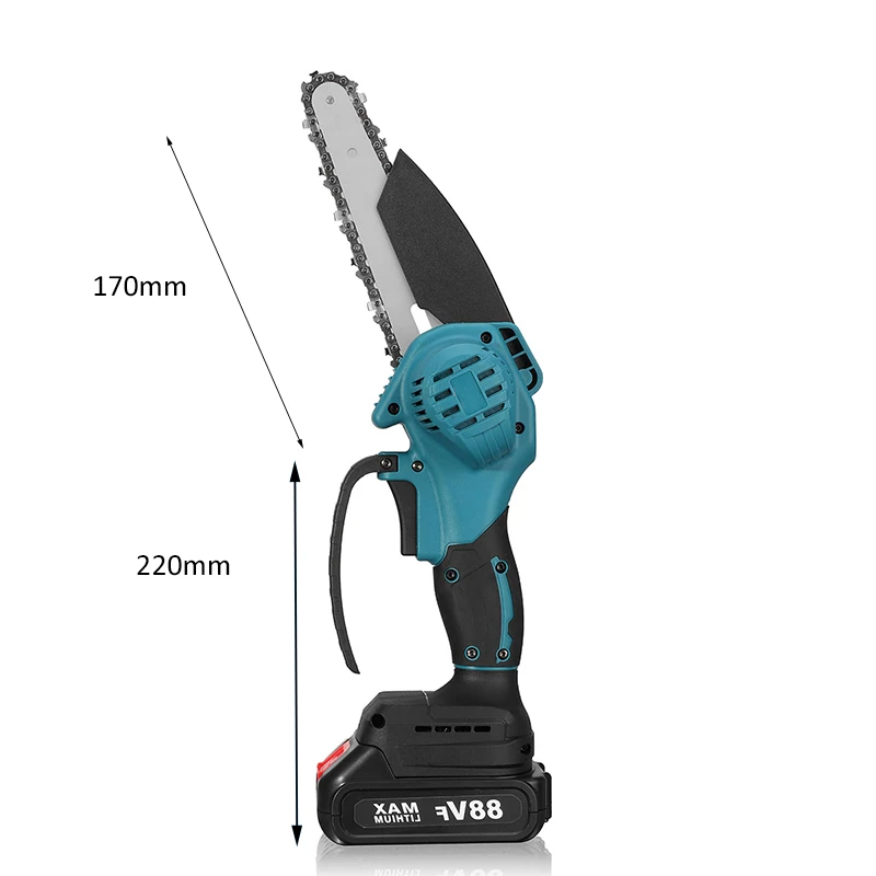 VIOLEWORKS 88VF 6 Inch Portable Electric Pruning Chain Saw Rechargeable Small Woodworking Chainsaw W/ 1/2pcs Battery