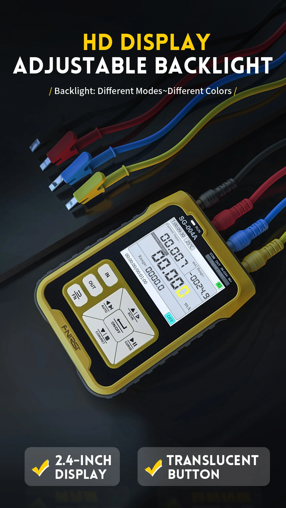 FNIRSI SG-004A Multi-function Signal Generator 0-24V 4-20mA Analog Voltage Current Thermocouple Resistance Process Calibrator